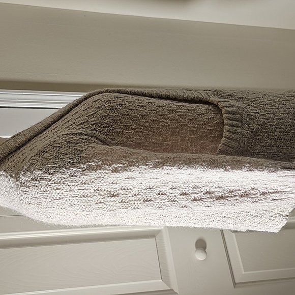 Cozy Women's Cardigan Open  Collar Sweater - Cream. Size med.cotton/,mohair - Picture 6 of 9